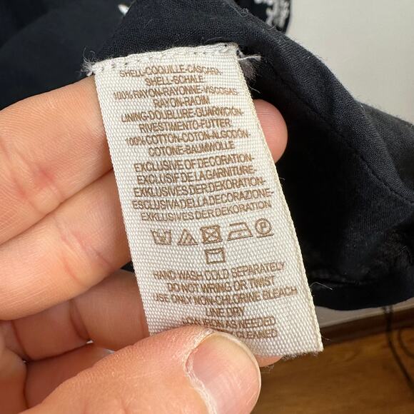 Free People Black & White Embroidered Austin Mini Dress - Picture 6 of 8